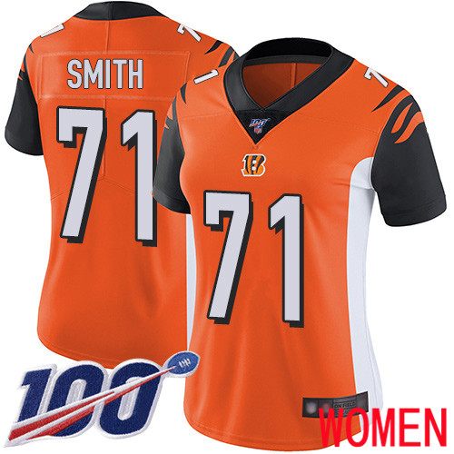 Cincinnati Bengals Limited Orange Women Andre Smith Alternate Jersey NFL Footballl #71 100th Season Vapor Untouchable->women nfl jersey->Women Jersey